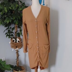 Idall Ribbed High Low Duster Cardigan M